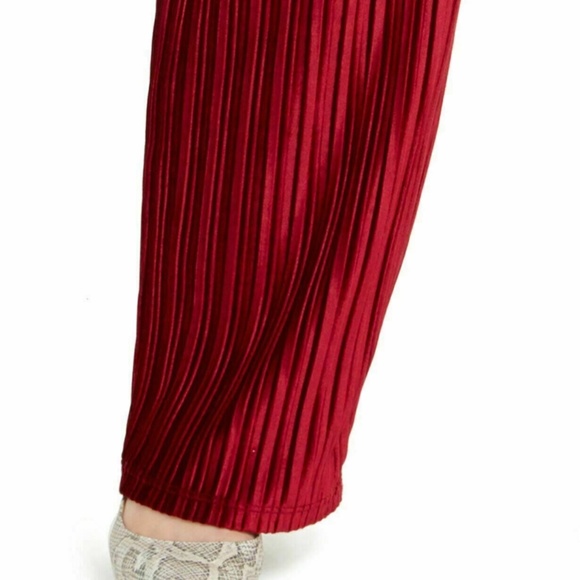 $89 (NWT) Women's Alfani Red Pleated Velvet Pull On Pants, Plus Sizes 1X/2X/3X - Picture 9 of 15